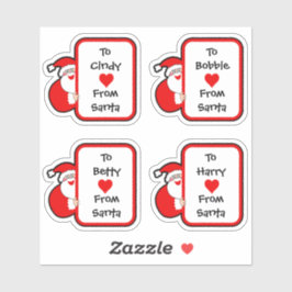 Kute die van Santa Stickers wordt gepersonaliseerd