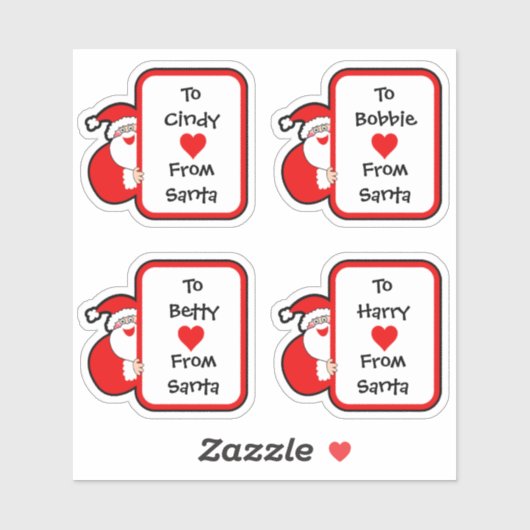 Kute die van Santa Stickers wordt gepersonaliseerd (Vel)
