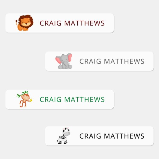 Kute dieren Aangepaste persoonlijke naam Kleding Labels (Groep)