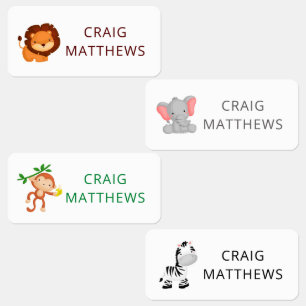 Kute dieren Aangepaste persoonlijke naam Kleding Labels