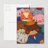 Kute dieren briefkaart (Voorkant / Achterkant)