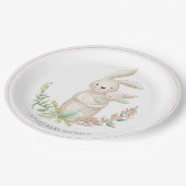 Kute dieren Bunny Personalized Pink Baby shower Papieren Bordje (Gekanteld)