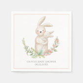 Kute dieren Bunny Personalized Pink Baby shower Servet (Voorkant)