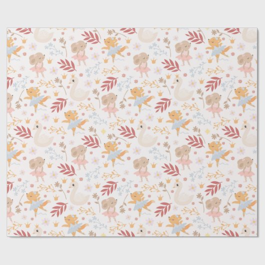 Kute dieren cadeaupapier (Vlak)