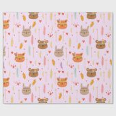 Kute dieren cadeaupapier (Vlak)