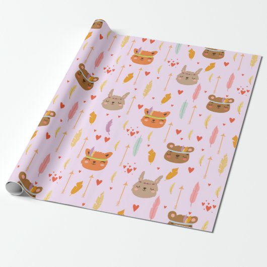 Kute dieren cadeaupapier (Uitgerold)
