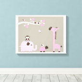 Kute dieren canvas afdruk (Insitu (Houten vloer))