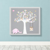 Kute dieren canvas afdruk (Insitu (Houten vloer))