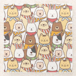 Kute dieren glazen onderzetter