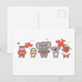 Kute dieren voor de Valentijnsdag van Dierenvriend Briefkaart (Voorkant / Achterkant)