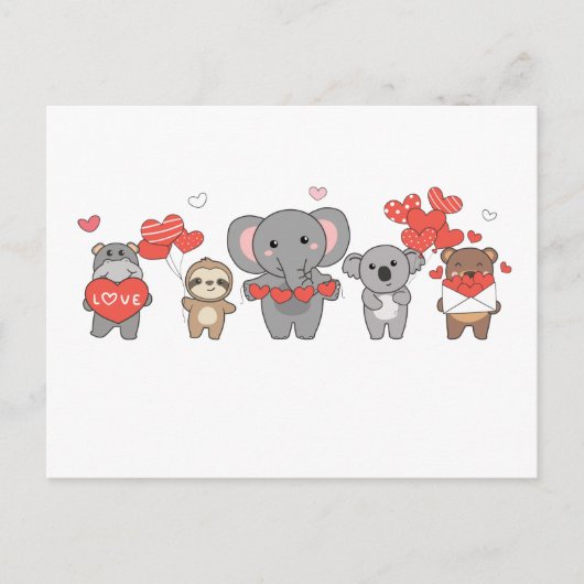 Kute dieren voor de Valentijnsdag van Dierenvriend Briefkaart (Voorkant)