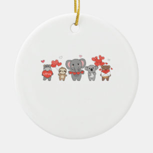 Kute dieren voor de Valentijnsdag van Dierenvriend Keramisch Ornament