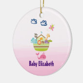 Kute dierentuin met een vlinderroze Baby Keramisch Ornament (Links)