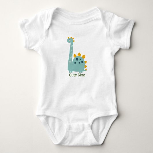 Kute Dino Persoonlijke Baby Bodysuit (Voorkant)
