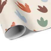 Kute Dinosaur Feet Birthday Party Wrapping Paper Cadeaupapier (Rol Hoek)