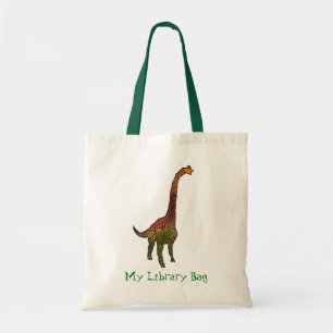 Kute dinosaur kinder bibliotheektas tote bag