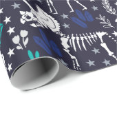 Kute Dinosaur Skeletons Wrapping Paper Cadeaupapier (Rol Hoek)