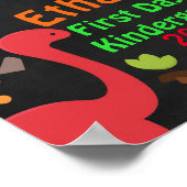 Kute dinosauriërs eerste schooldag schoolbord poster (Hoek)