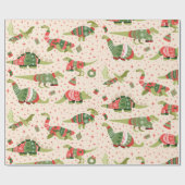 Kute dinosauriërs, kerstkeukenpapier cadeaupapier (Vlak)