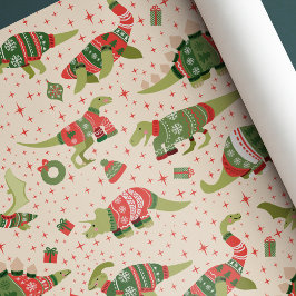 Kute dinosauriërs, kerstkeukenpapier cadeaupapier