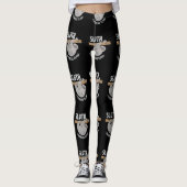 Kute Distsed Sleuf Running Team Leggings (Voorkant)