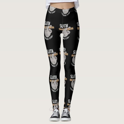 Kute Distsed Sleuf Running Team Leggings (Voorkant)