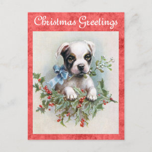 Kute  Dog-kerstgroet Briefkaart