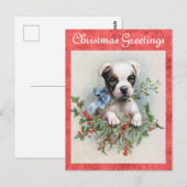 Kute  Dog-kerstgroet Briefkaart (Voorkant / Achterkant)