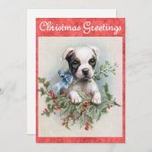 Kute  Dog-kerstgroet Feestdagenkaart (Voorkant / Achterkant)