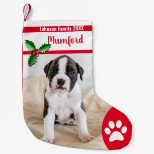 Kute Dog-kerstkussen - Gepersonaliseerde familie Kleine Kerstsok