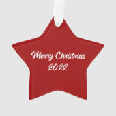 Kute dog met rode kraag kerstster ornament (achterkant)