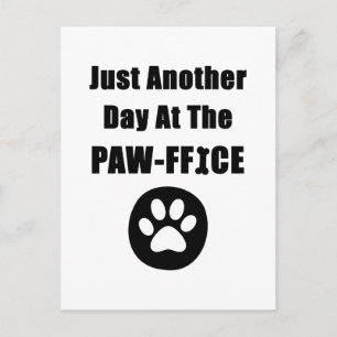 Kute Dog Paw Pun, nog een dag op het kantoor Briefkaart