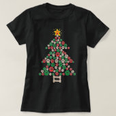 Kute Dog Paws Printerster voor kerstbomen T-shirt (Design voorkant)