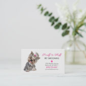 Kute Dog Pet Grooming Service Pw Print Visitekaartje (Staand voorkant)