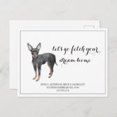 Kute Dog Real Estate Kopen Marketing Briefkaart (Voorkant / Achterkant)