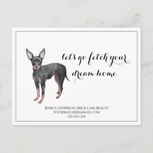Kute Dog Real Estate Kopen Marketing Briefkaart (Voorkant)