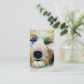 Kute dog schattig aanzicht leuk, kleurrijk kunstsc visitekaartje (Staand voorkant)
