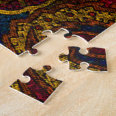 Kute  donkerbruine paisleyvormig ontwerp legpuzzel (Zijkant)