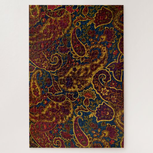 Kute  donkerbruine paisleyvormig ontwerp legpuzzel (Verticaal)