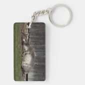Kute Donkey die na een zandbad rust Sleutelhanger (achterkant)