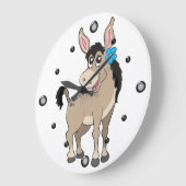 Kute Donkey met ventilatorwandklok Grote Klok (Hoek)