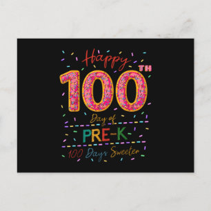 Kute donut 100e dag Prek 100 dagen school.pn Uitnodiging Briefkaart