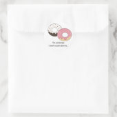 Kute Donut Design met Gezegde Ronde Sticker (Tas)