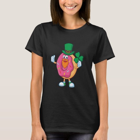Kute donut met groen pet Donut St Patricks Day Ir T-shirt (Voorkant)