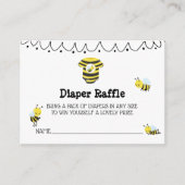 *~* Kute doodle Bee Baby shower Diaper Raffle Informatiekaartje (Voorkant)