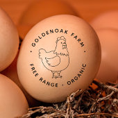 Kute doodle Chicken Personalised Boerderij Fresh E Rubberstempel