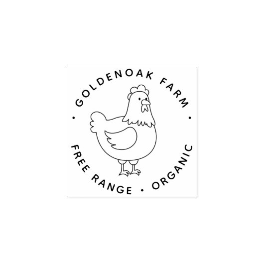 Kute doodle Chicken Personalised Boerderij Fresh E Rubberstempel (Afrduk)