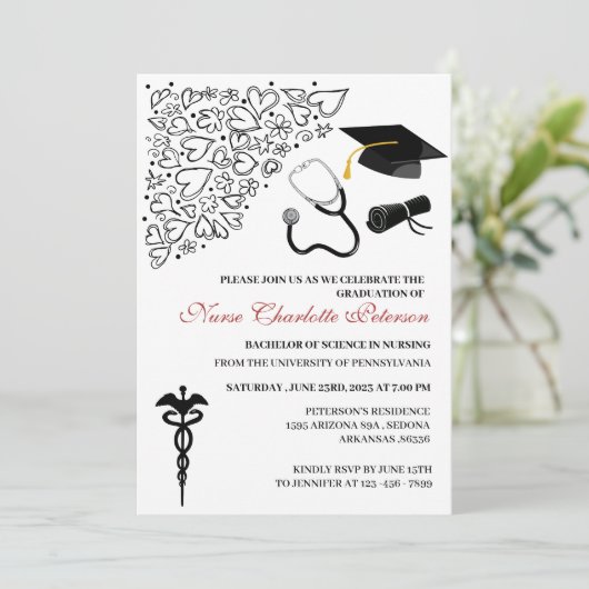 Kute doodle-cursus-partij kaart (Staand voorkant)