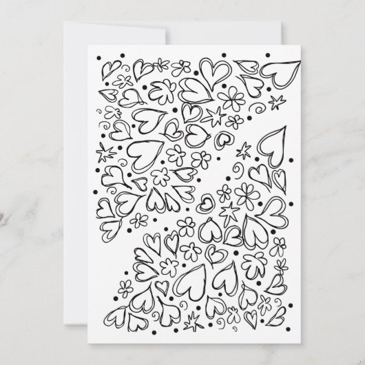 Kute doodle-cursus-partij kaart (Achterkant)