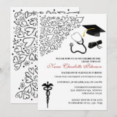 Kute doodle-cursus-partij kaart (Voorkant / Achterkant)